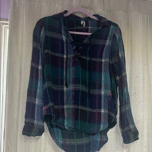Madewell Plaid Shirt - Blue and Green